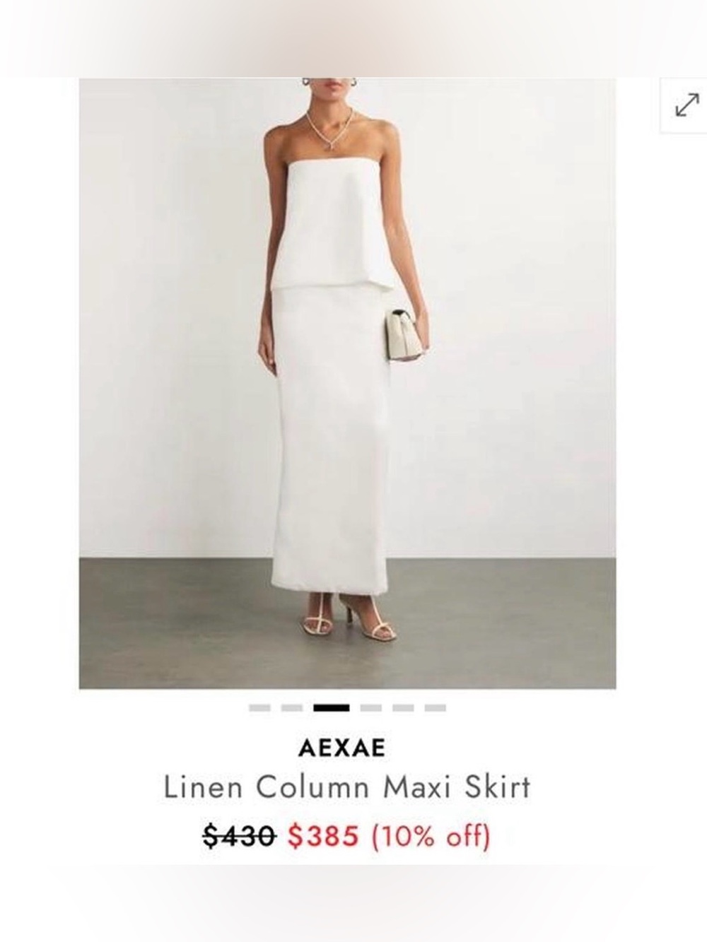 AEXAE White Linen Maxi Skirt